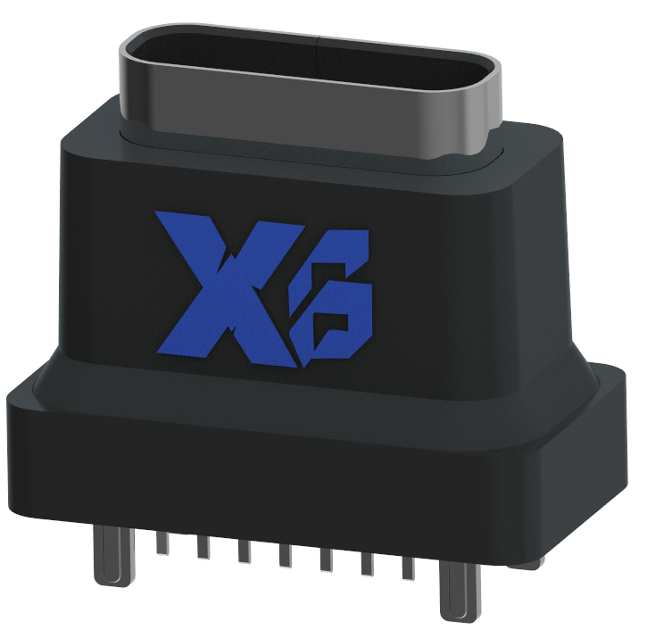 XB-TYPE C 16P-4 XB TYPE C interface height 10.5mm 16P vertical waterproof TYPE C female seat DIP H=10.5